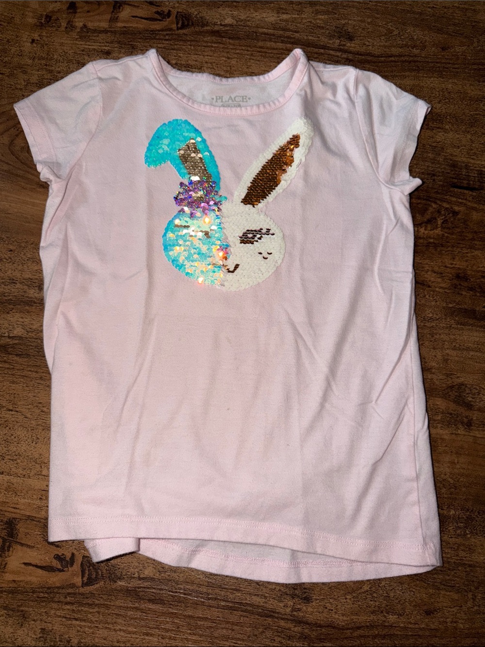 The Children's Place Light Pink Sequin Bunny Tee